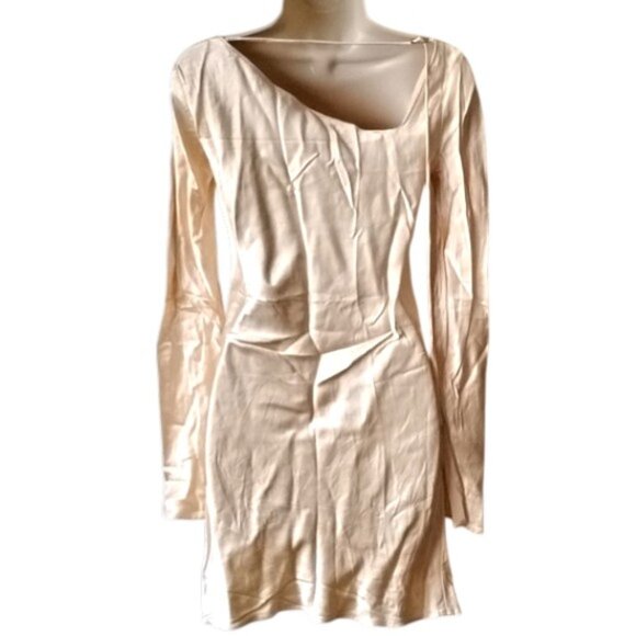 Kaia Gerber X Zara Limited Edition Satin Effect Mini Dress S Champagne - Picture 6 of 9